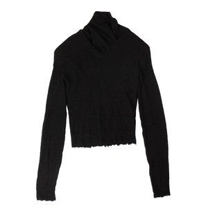 UNRAVEL PROJECT Black Cashmere Distressed Details Sweater Size XS $1120